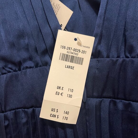 A&F Giselle Navy Pleated Jumpsuit - Picture 2 of 5